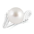 thumbnail image 1 of ANGARA South Sea Cultured Pearl Ring with Wing Motifs in 14K White Gold for Women | June Birthstone, Birthday, Anniversary, Jewelry Gift for Women | Pearl Ring, 1 of 8