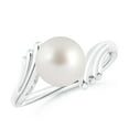 thumbnail image 1 of ANGARA South Sea Cultured Pearl Ring with Wing Motifs in 14K White Gold for Women | June Birthstone, Birthday, Anniversary, Jewelry Gift for Women | Pearl Ring, 1 of 8