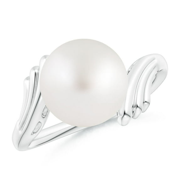 ANGARA South Sea Cultured Pearl Ring with Wing Motifs in Platinum for Women | June Birthstone, Birthday, Anniversary, Jewelry Gift for Women | Pearl Ring