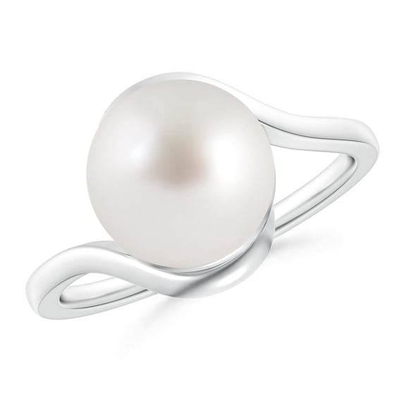 ANGARA South Sea Cultured Pearl Solitaire Bypass Ring in 14K White Gold for Women | June Birthstone, Birthday, Anniversary, Jewelry Gift for Women | Pearl Ring