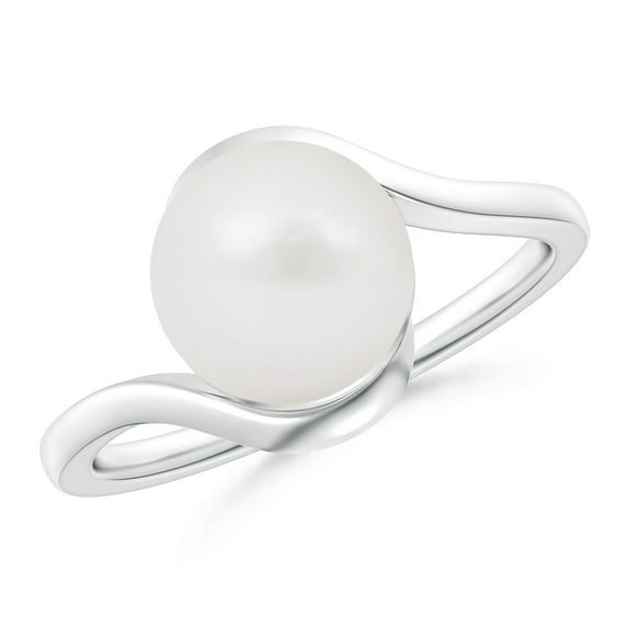 Angara South Sea Cultured Pearl Solitaire Bypass Ring in 925 Sterling Silver for Women | June Birthstone Jewelry for Her