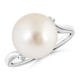 thumbnail image 1 of Angara South Sea Cultured Pearl and Diamond Bypass Ring in 14K White Gold for Women | June Birthstone Jewelry for Her, 1 of 7