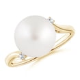 thumbnail image 1 of Angara South Sea Cultured Pearl and Diamond Bypass Ring in 14K Yellow Gold for Women | June Birthstone Jewelry for Her, 1 of 7