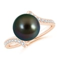 thumbnail image 1 of ANGARA Tahitian Cultured Pearl Bypass Ring in 14K Rose Gold for Women | June Birthstone, Birthday, Anniversary, Jewelry Gift for Women | Pearl Ring, 1 of 8