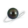 thumbnail image 1 of ANGARA Tahitian Cultured Pearl Olive Leaf Bypass Ring in 14K White Gold for Women | June Birthstone, Birthday, Anniversary, Jewelry Gift for Women | Pearl Ring, 1 of 8
