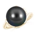 thumbnail image 1 of ANGARA Tahitian Cultured Pearl Olive Leaf Bypass Ring in 14K Yellow Gold for Women | June Birthstone, Birthday, Anniversary, Jewelry Gift for Women | Natural Pearl Ring, 1 of 9