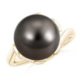 thumbnail image 1 of Angara Tahitian Cultured Pearl Olive Leaf Bypass Ring in 14K Yellow Gold for Women | June Birthstone Jewelry for Her, 1 of 8