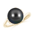 thumbnail image 1 of ANGARA Tahitian Cultured Pearl Olive Leaf Bypass Ring in 14K Yellow Gold for Women | June Birthstone, Birthday, Anniversary, Jewelry Gift for Women | Pearl Ring, 1 of 8