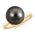 thumbnail image 1 of Angara Tahitian Cultured Pearl Ring with Spiral Metal Loop in 14K Yellow Gold for Women | June Birthstone Jewelry for Her, 1 of 5