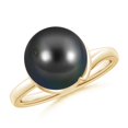 thumbnail image 1 of ANGARA Tahitian Cultured Pearl Ring with Spiral Metal Loop in 14K Yellow Gold for Women | June Birthstone, Birthday, Anniversary, Jewelry Gift for Women | Pearl Ring, 1 of 5