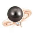 thumbnail image 1 of ANGARA Tahitian Cultured Pearl Solitaire Ring with Diamond in 14K Rose Gold for Women | June Birthstone, Birthday, Anniversary, Jewelry Gift for Women | Pearl Ring, 1 of 9