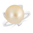thumbnail image 1 of ANGARA Trillium Golden South Sea Cultured Pearl Solitaire Ring in 14K White Gold for Women | June Birthstone, Birthday, Anniversary, Jewelry Gift for Women | Pearl Ring, 1 of 8