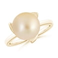thumbnail image 1 of ANGARA Trillium Golden South Sea Cultured Pearl Solitaire Ring in 14K Yellow Gold for Women | June Birthstone, Birthday, Anniversary, Jewelry Gift for Women | Pearl Ring, 1 of 9