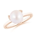 thumbnail image 1 of ANGARA Trillium Japanese Akoya Cultured Pearl Solitaire Ring in 14K Rose Gold for Women | June Birthstone, Birthday, Anniversary, Jewelry Gift for Women | Pearl Ring, 1 of 9