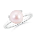 thumbnail image 1 of ANGARA Trillium Japanese Akoya Cultured Pearl Solitaire Ring in 14K White Gold for Women | June Birthstone, Birthday, Anniversary, Jewelry Gift for Women | Pearl Ring, 1 of 9