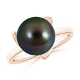 thumbnail image 1 of Angara Trillium Tahitian Cultured Pearl Solitaire Ring in 14K Rose Gold for Women | June Birthstone Jewelry for Her, 1 of 8