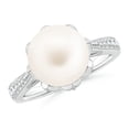thumbnail image 1 of Angara Vintage Style Freshwater Cultured Pearl Ring in 14K White Gold for Women | June Birthstone Jewelry for Her, 1 of 8