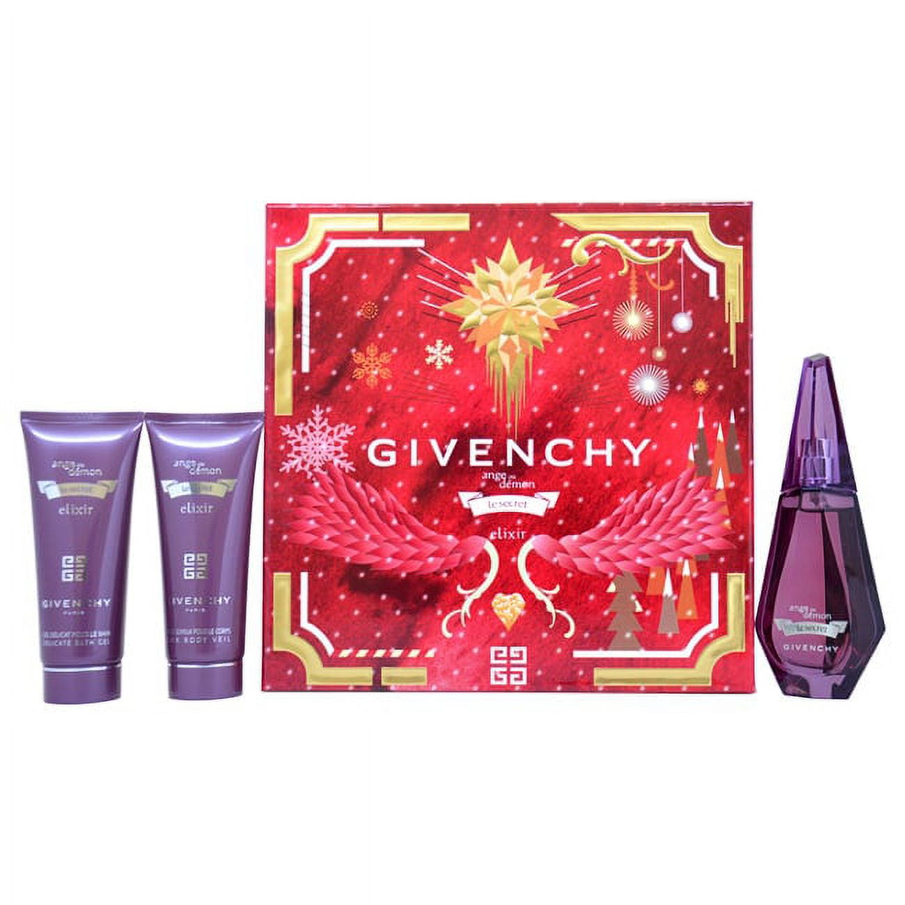 Ange Ou Demon Le Secret Elixir by Givenchy for Women - 3 Pc Gift Set 1.7oz EDP Spray 2.5oz Silk Body Veil 2.5oz Delicate Bath Body