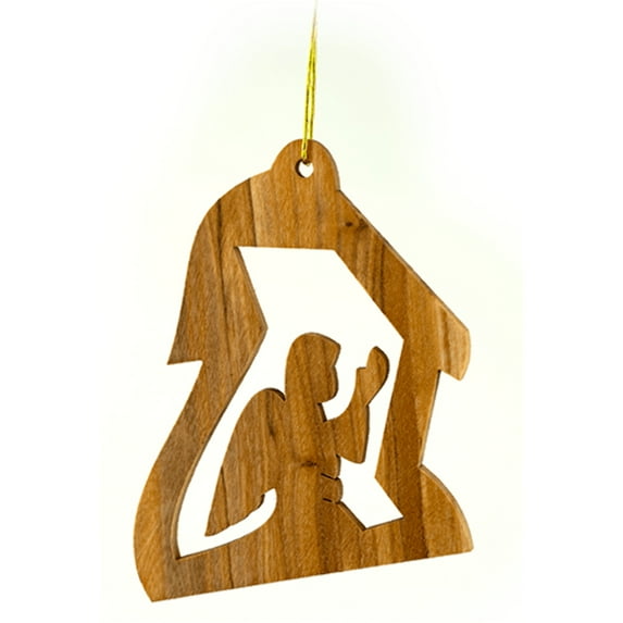 Angel 2D Ornament - Holy Land Olive Wood