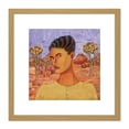thumbnail image 1 of Angel Abraham Self Portrait Naive Style Painting 8X8 Inch Square Wooden Framed Wall Art Print Picture with Mount, 1 of 4