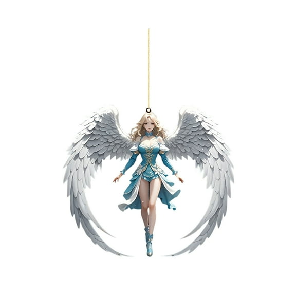 Angel Acrylic Christmas Tree Hanging Ornament for Christmas Tree Car Office Home Decoration Gifts, White