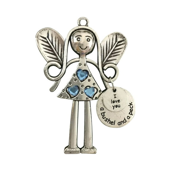 Angel Alloy Engraved Blessings Love Pendant Ornament, Perfect Decorative Keepsake For Friends Best Friends Family Members To Express Care Affection Support, Includes 1 Metal