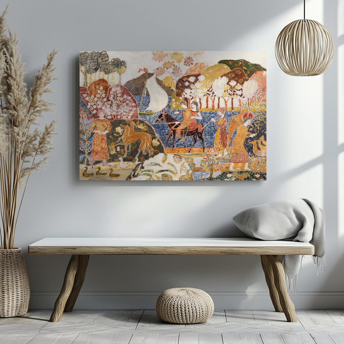 Angel And Prophet Balaam Wall Art Print, Religious Folk, Medieval Style ...
