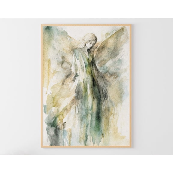 Angel Art Poster: Abstract Religious Wall Decor, Unframed Poster Size 8x12