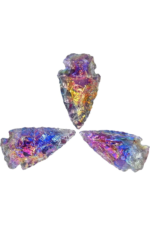 Angel Aura Amethyst Crystal Arrow Head Stone (1" to 1.5" Inch)
