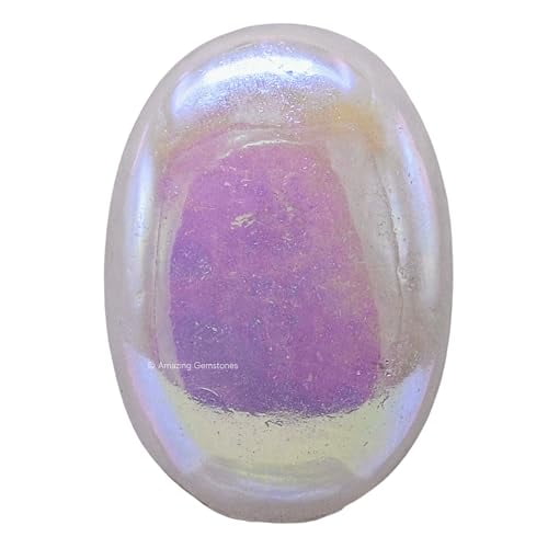 Angel Aura Quartz Crystal Palm Stone