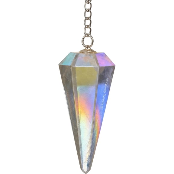 Angel Aura Quartz Crystal Pendulum for Divination - Dowsing Crystals & Healing Stones