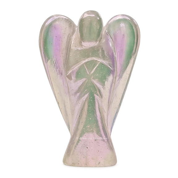 Angel Aura Quartz Guardian Angel, Carved Angel Figurine - 2 inch