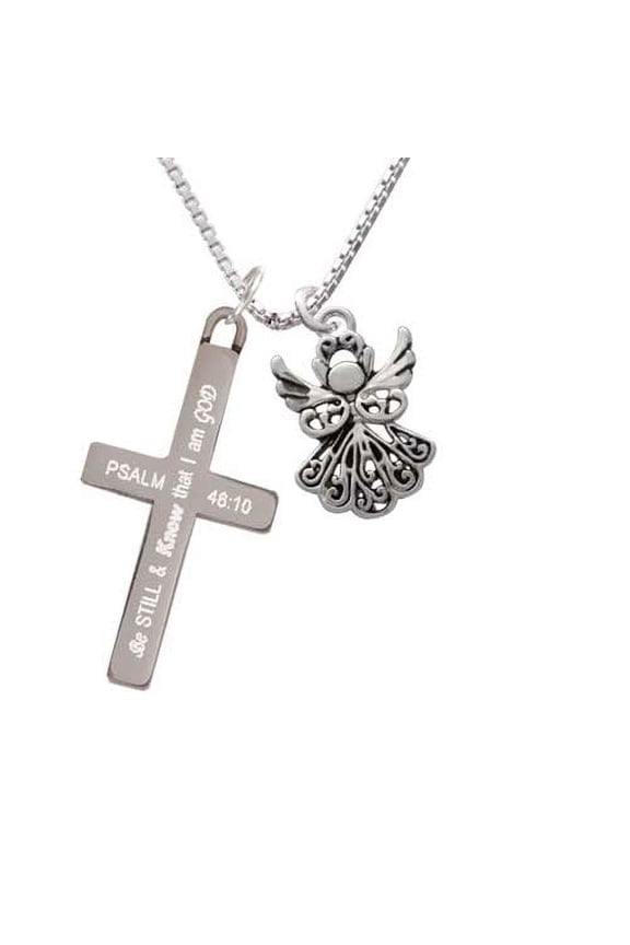 Angel - Be Still and Know - Cross Necklace