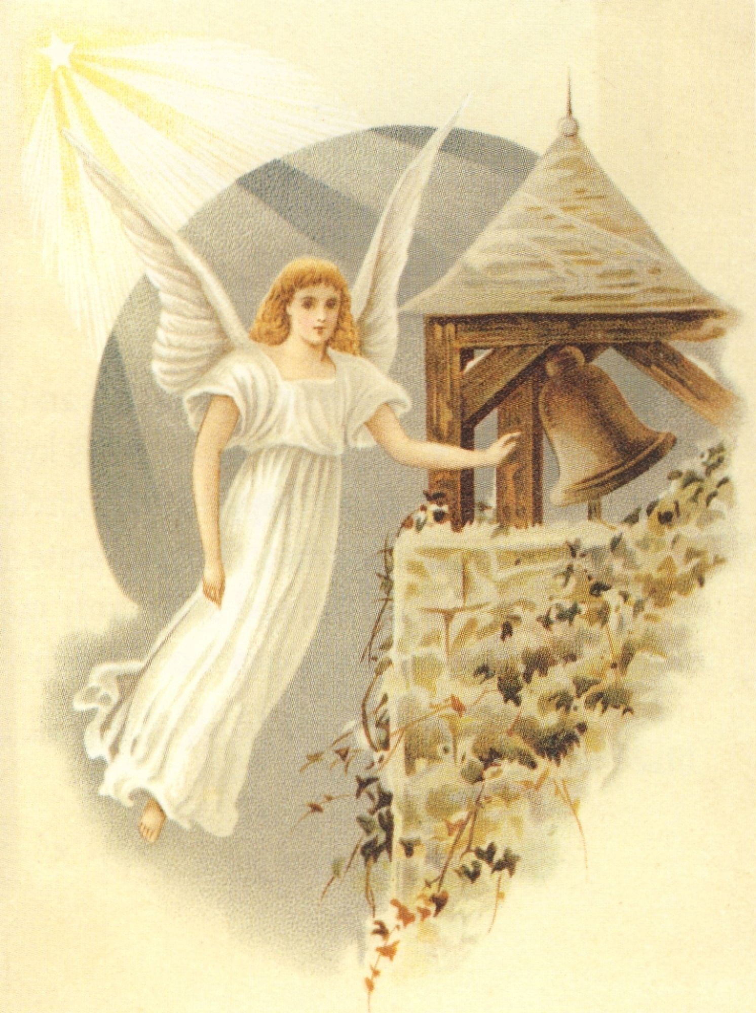 Angel & Bells c1900 Canvas Art - Unknown (18 x 24)