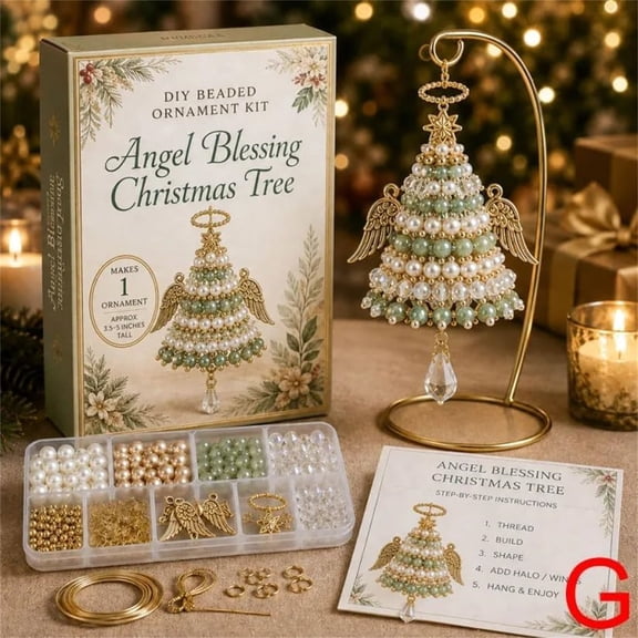 Angel Blessing Accent 3D Beaded Christmas Tree Ornament Kit Hand Craft Holiday Tabletop Display Decoration Thoughtful Handmade Christmas Gift For Home Party