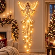 Angel Blessing Wall Light, Starglow Cascading Christmas Angel with Glowing Stars, LED Holiday Decor for Bedroom Home, Heavenly Warm Night Light, Guardian Gift for Women 1pcs