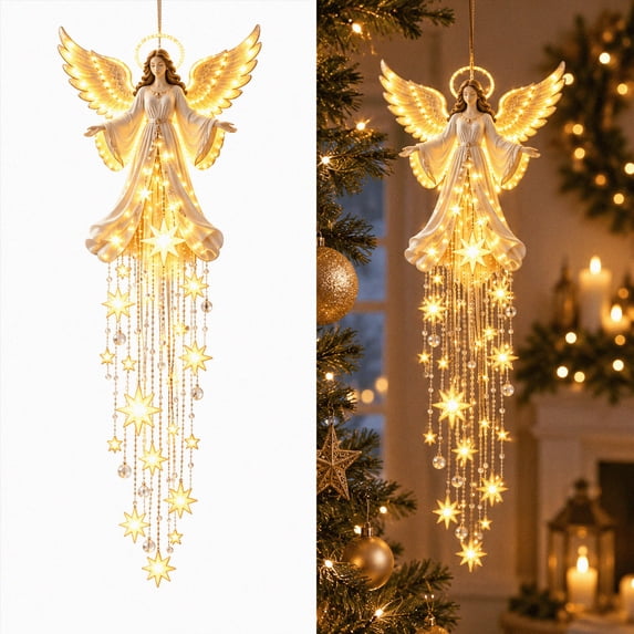Angel Blessing Wall Light – Starglow Cascading Christmas Angel with ...