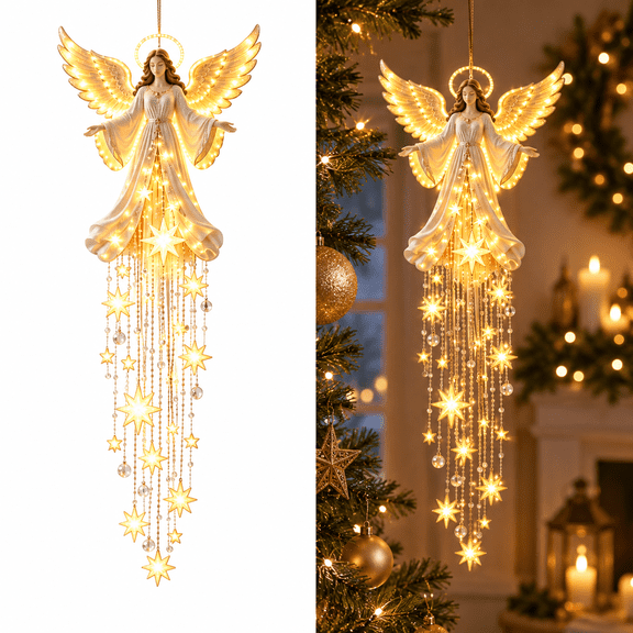 Angel Blessing Wall Light, Starglow Cascading Christmas Angel - Walmart.com