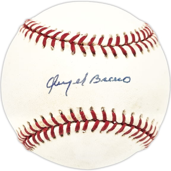 Angel Bravo Autographed Official NL Baseball Cincinnati Reds Beckett BAS QR #BN13234