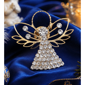 Angel Brooch Rhinestone Angel Pin Angel Jewelry, Rose Gold Plated Angel Pin, Tac Angel Pin