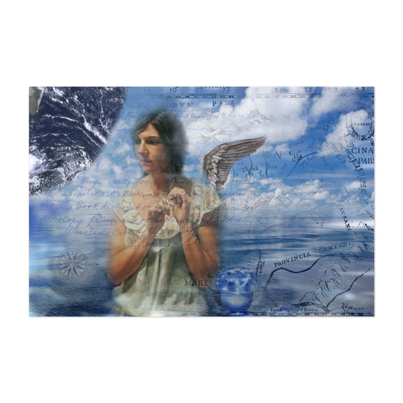 Angel - Brooklyn New York Photography Surrealism Map Fantasy Mystical Portrait Ocean Spiritual Unframed Wall Art Print 40 x 60 inches