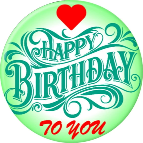 Angel Buttons 1.25 inch pin-back button Happy Birthday