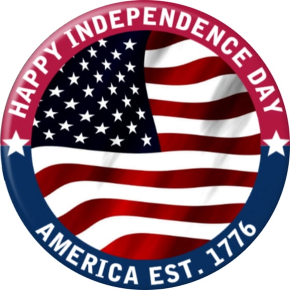 Angel Buttons 1.25 inch pin-back button Independence Day