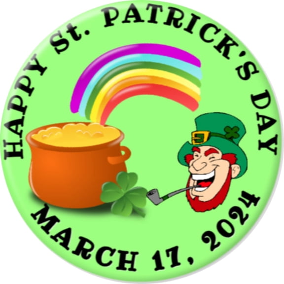 Angel Buttons 1.25 inch pin-back button St. Patrick's Day