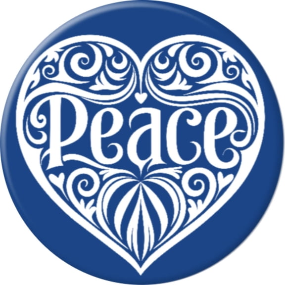 Angel Buttons 2.25 inch clip-back button Peace