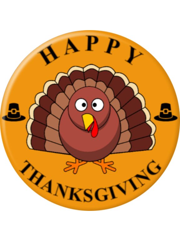 2.25 inch clip-back button Thanksgiving