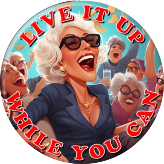 Angel Buttons 2.25 inch pin-back button Live Life While You Can