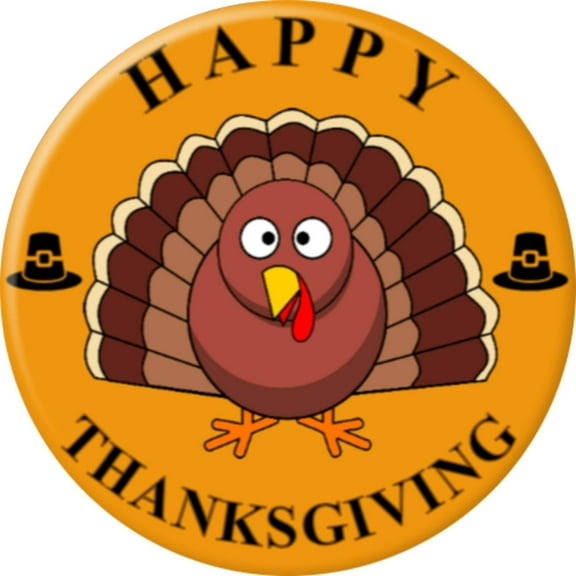 Angel Buttons 3 inch magnet-back button Thanksgiving