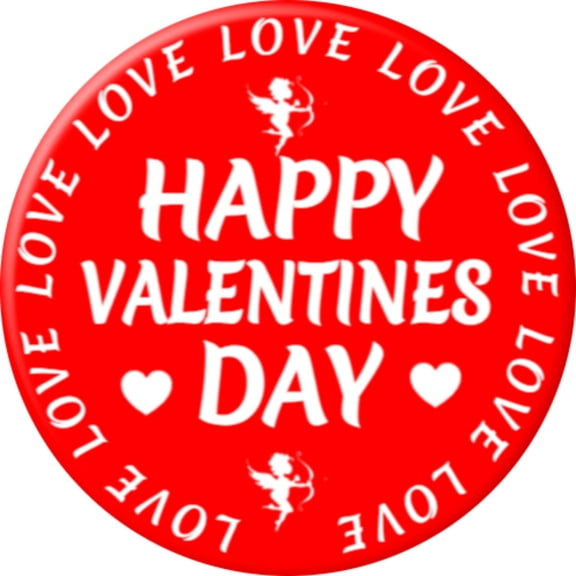 Angel Buttons 3 inch magnet-back button Valentines Day