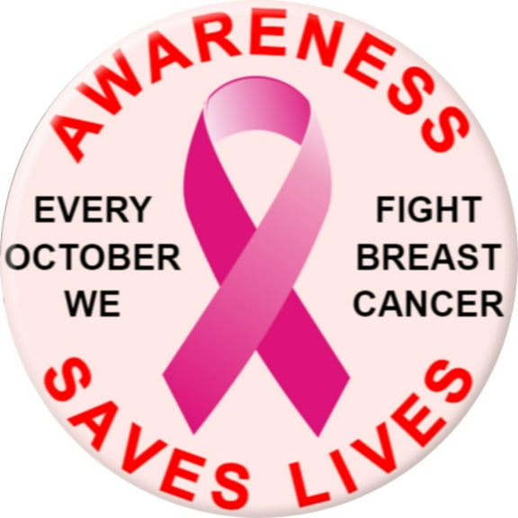 Angel Buttons 3 inch pin-back button Breast Cancer Awareness Month